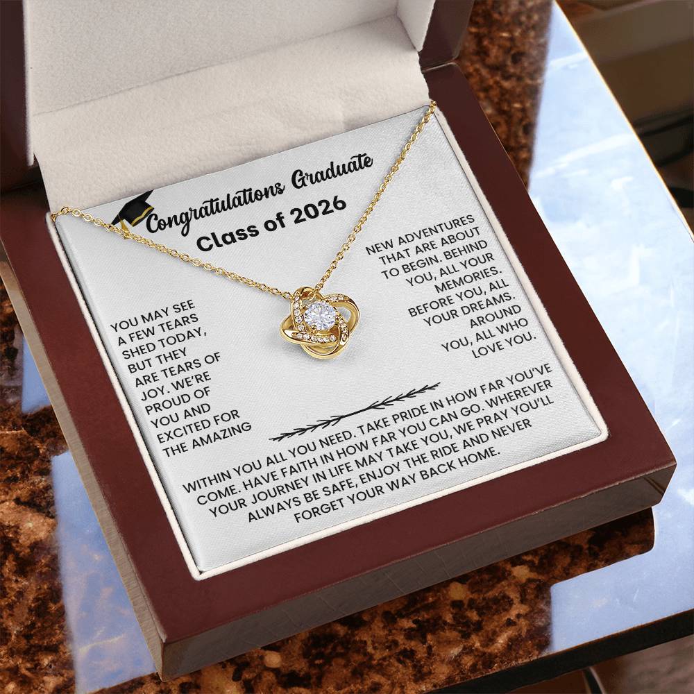 Class of 2026 Graduation Necklace Gift - Love Knot