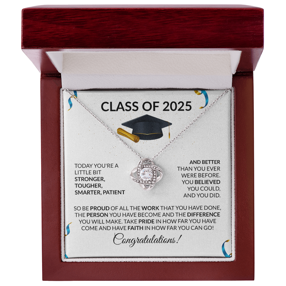 Class of 2025 Graduation Necklace Gift Love Knot-[Heartfelt Family Gift]