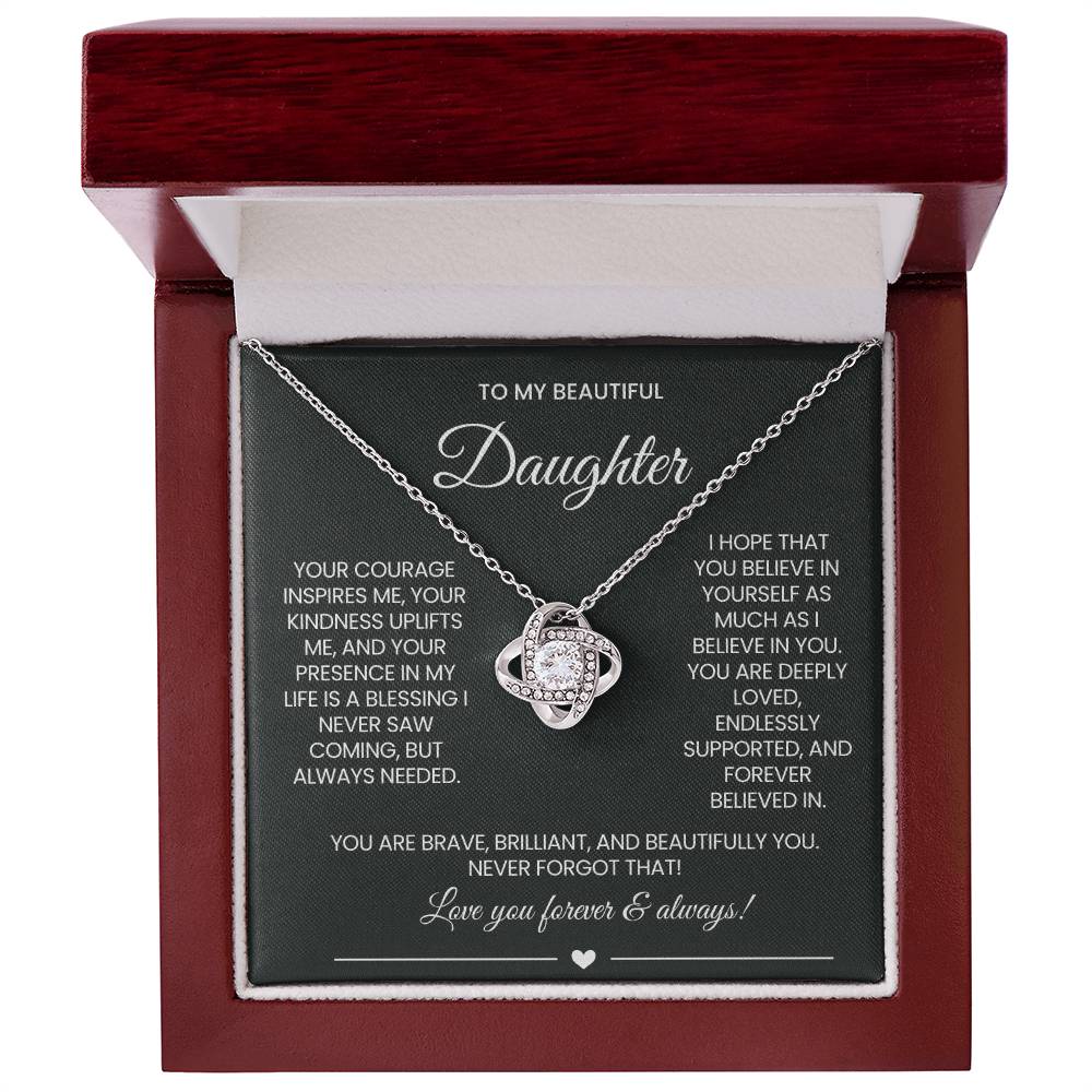 Daughter Love Knot Necklace Gift