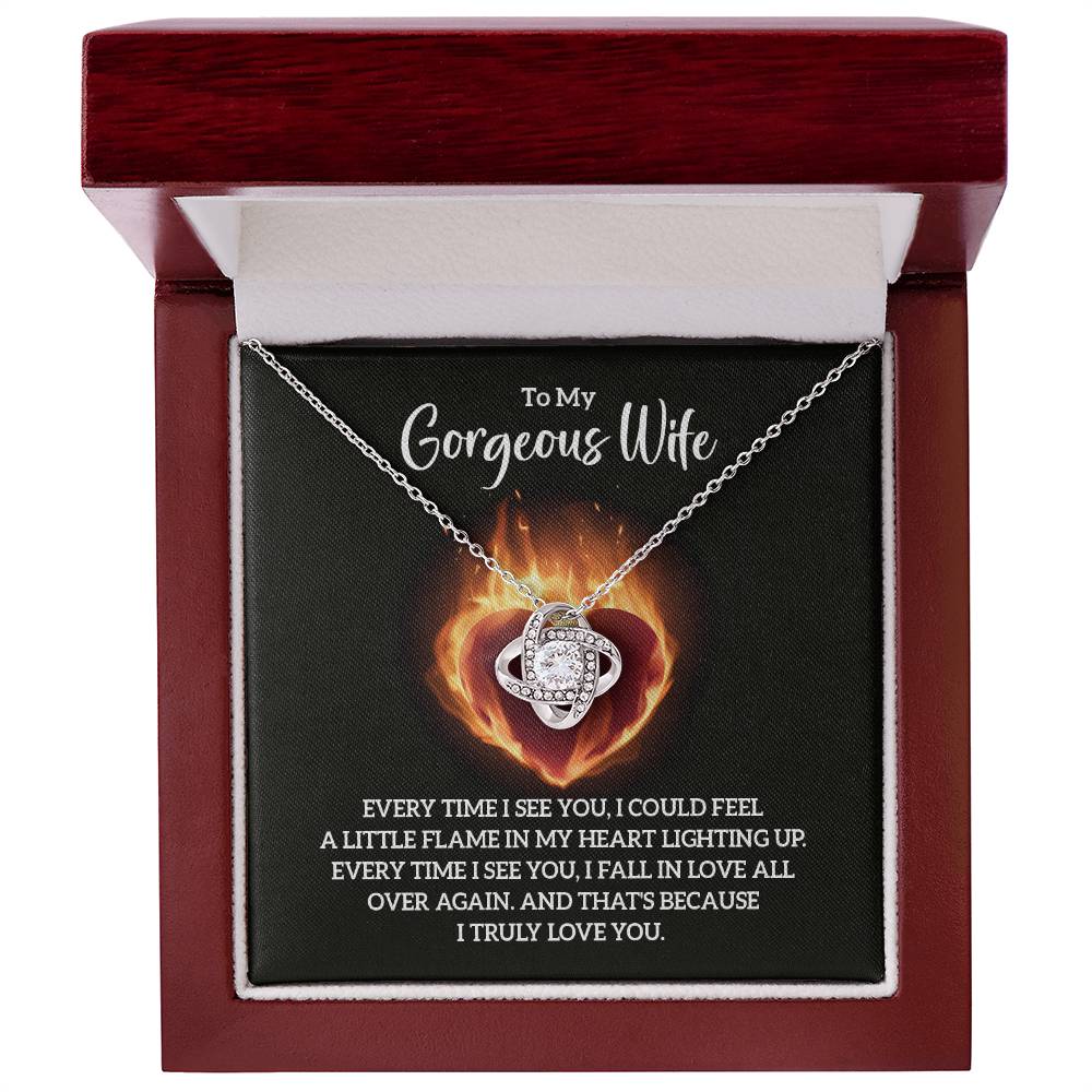 Flame Knot Necklace for Wives - Elegant and Personalized Monogrammed Gift-[Heartfelt Family Gift]
