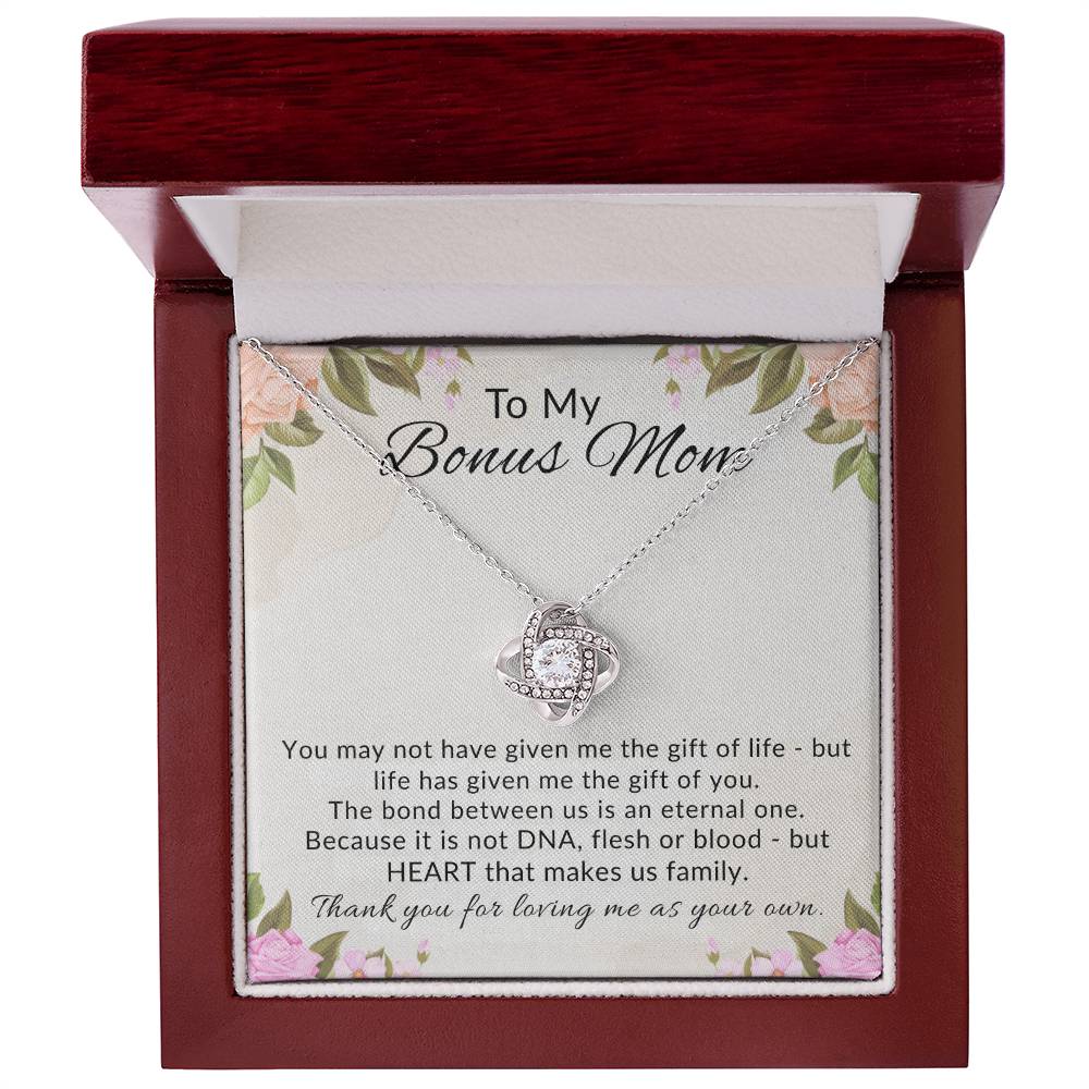 To My Bonus Mom Knot Necklace Gift from Stepdaughter