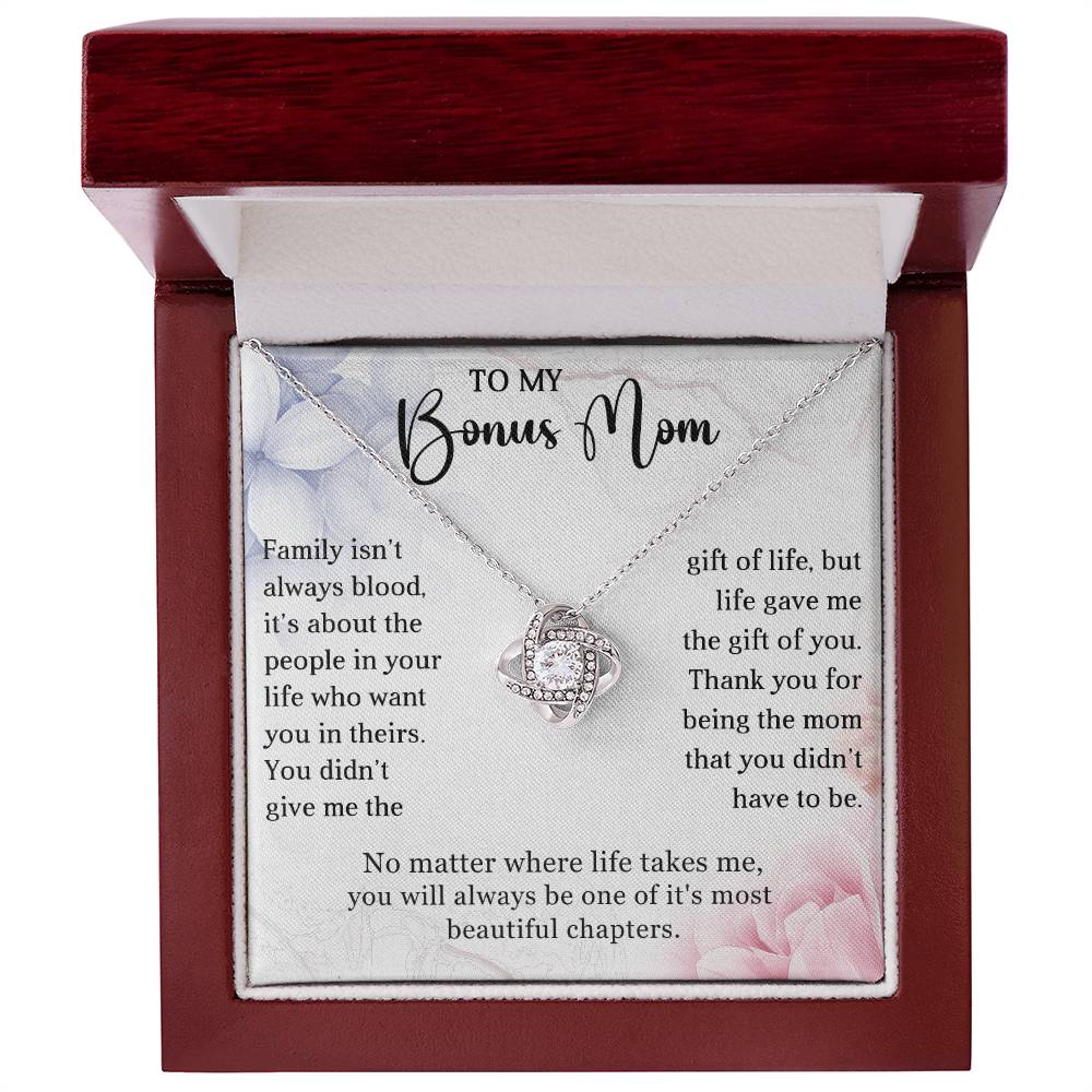 To My Bonus Mom Knot Necklace Gift