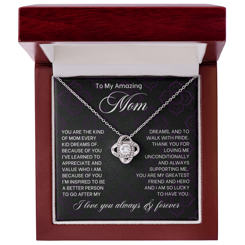 To My Mom Love Knot Necklace-[Heartfelt Family Gift]