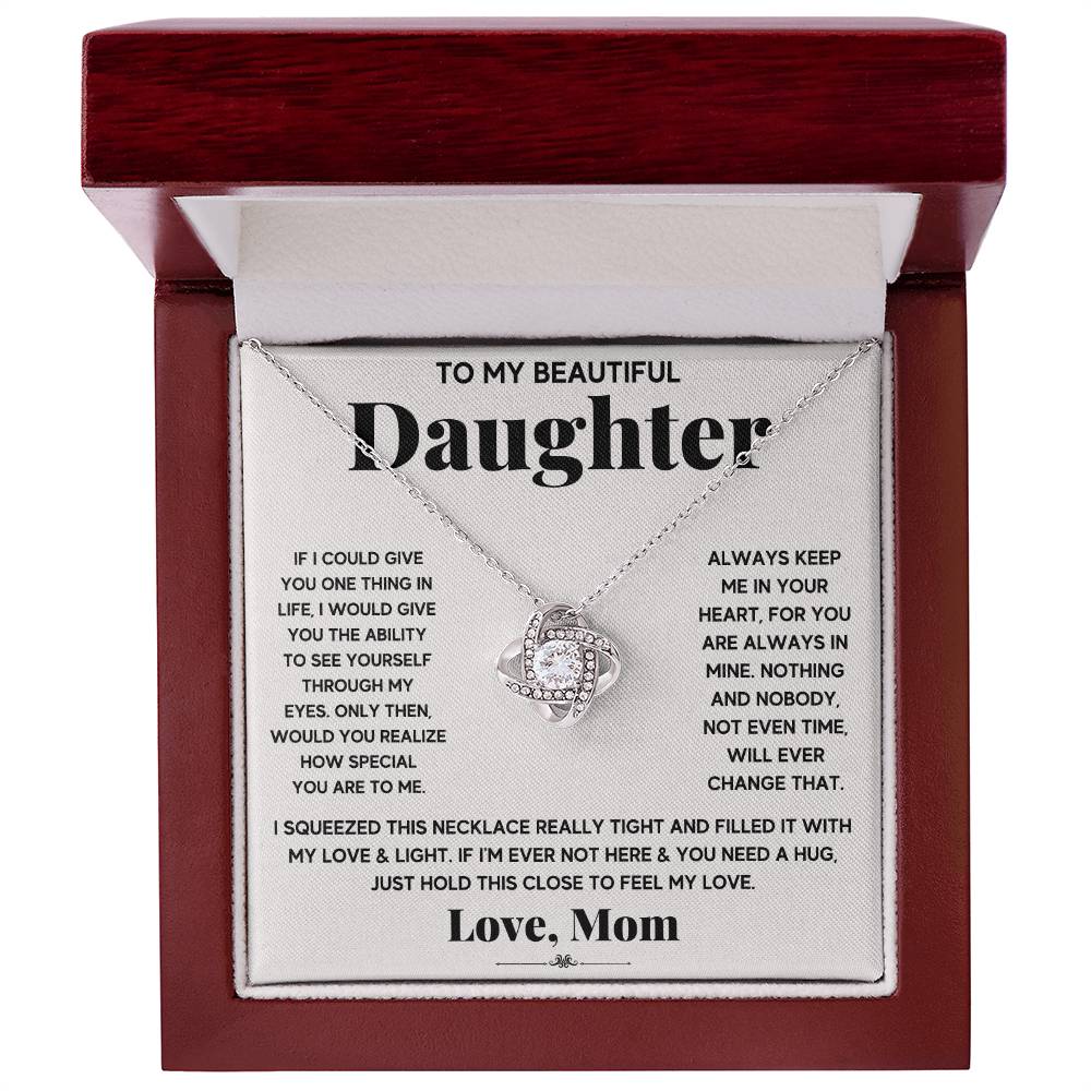 Daughter My Everything Love Knot Necklace-[Heartfelt Family Gift]