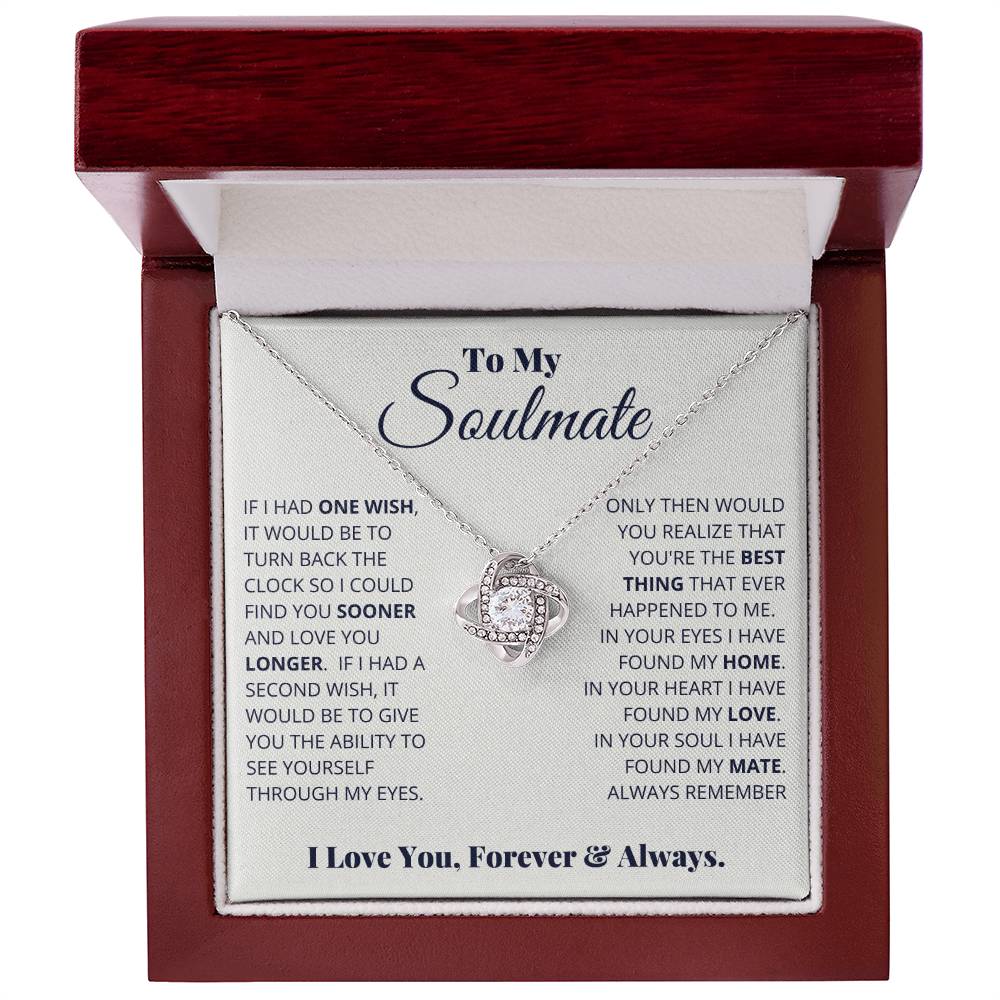 Soulmate I Have Found My Home Love Knot Necklace-[Heartfelt Family Gift]