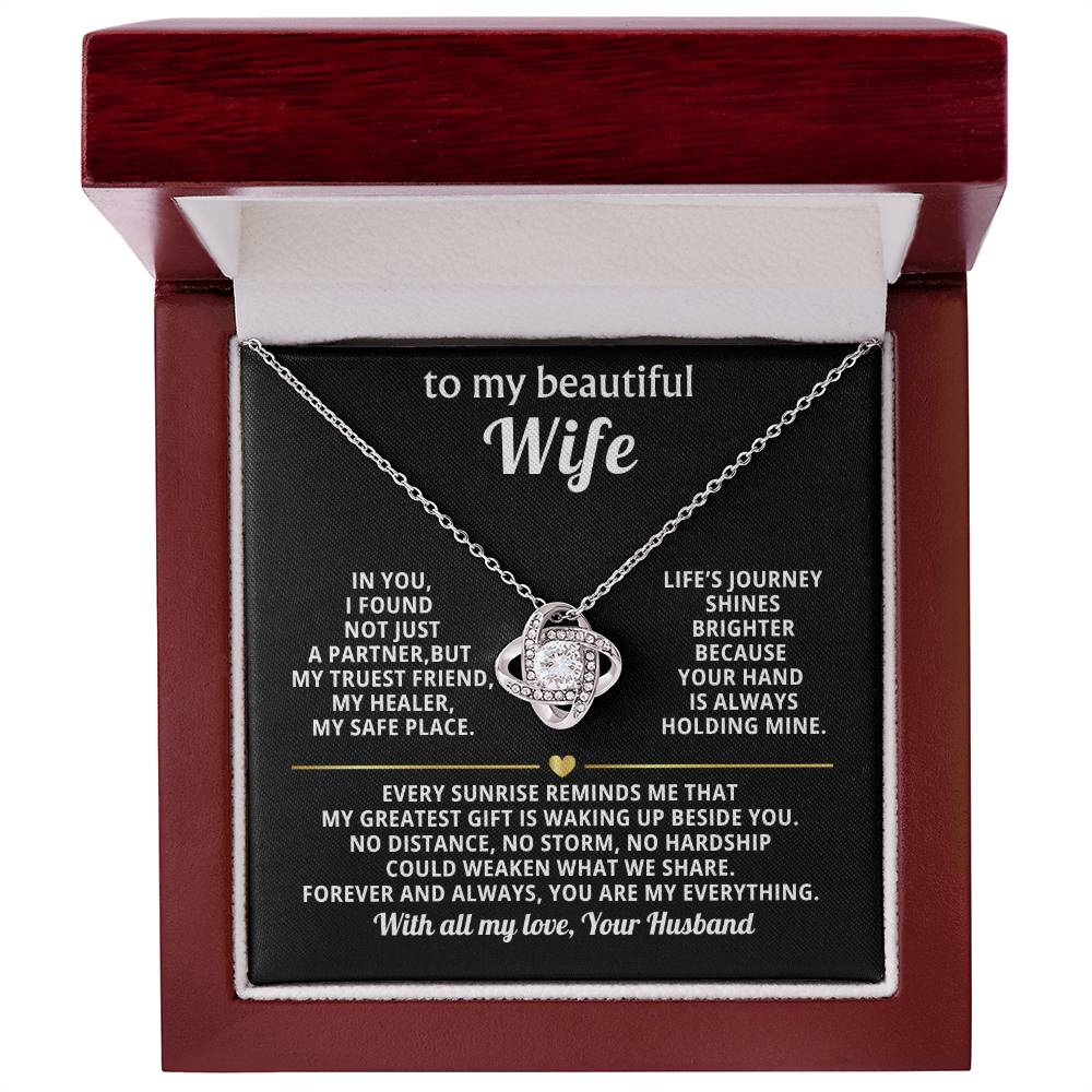 To My Beautiful Wife Love Knot Necklace
