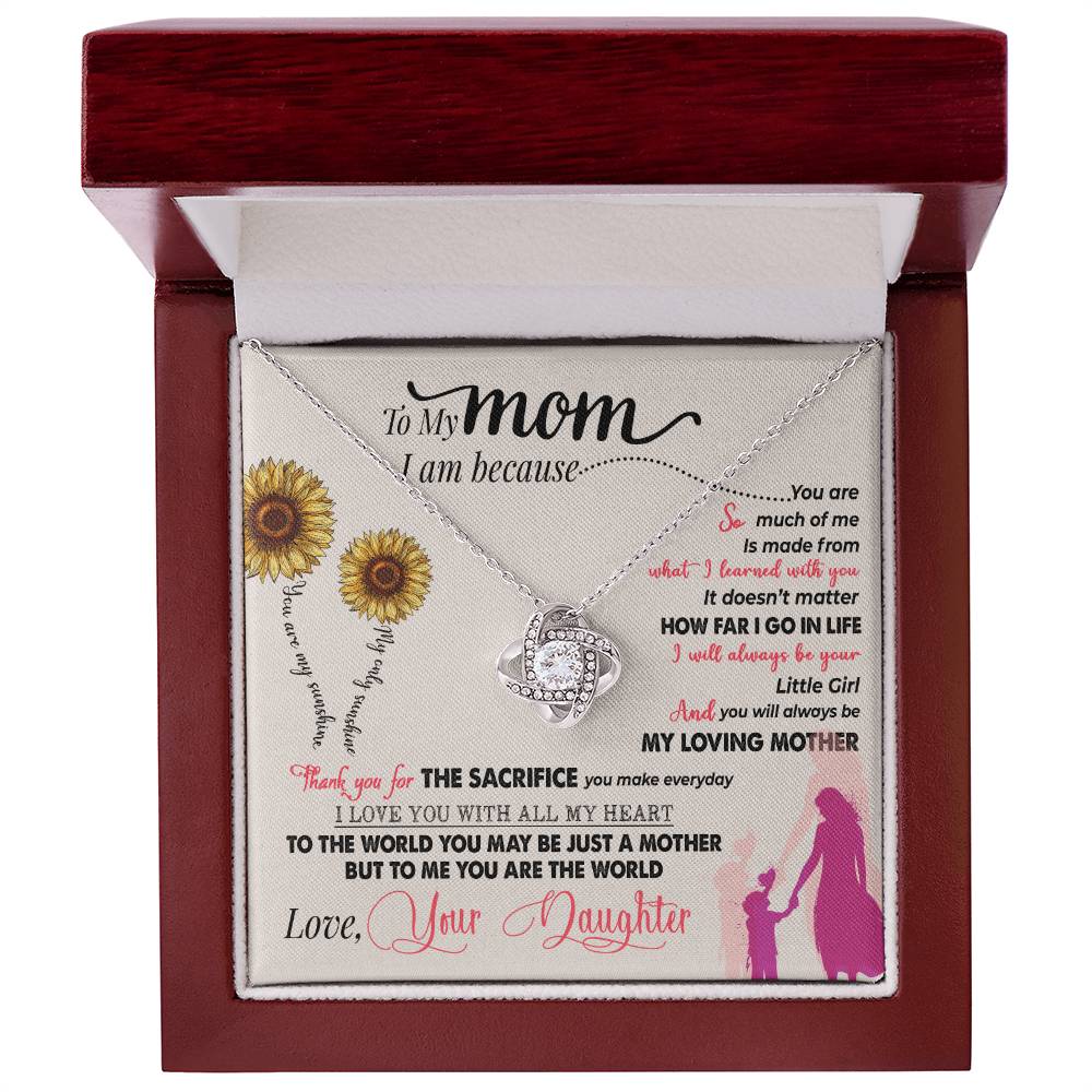 Mom You Are My Sunshine Love Knot Necklace-[Heartfelt Family Gift]