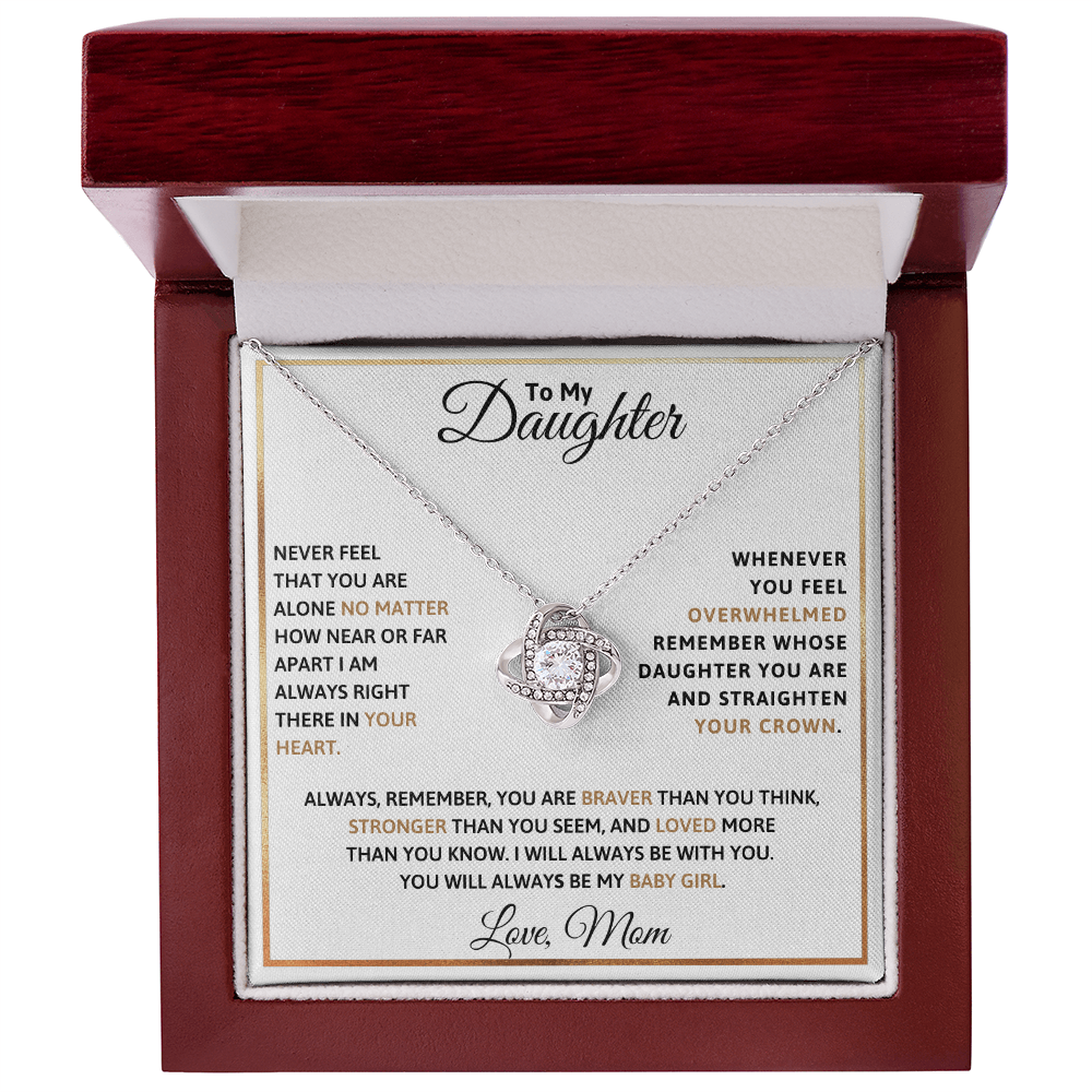 To My Daughter Love Knot Necklace