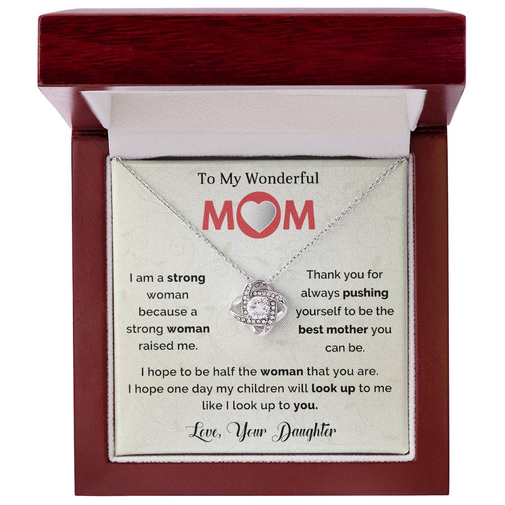 To My Amazing Mom Love Knot Necklace