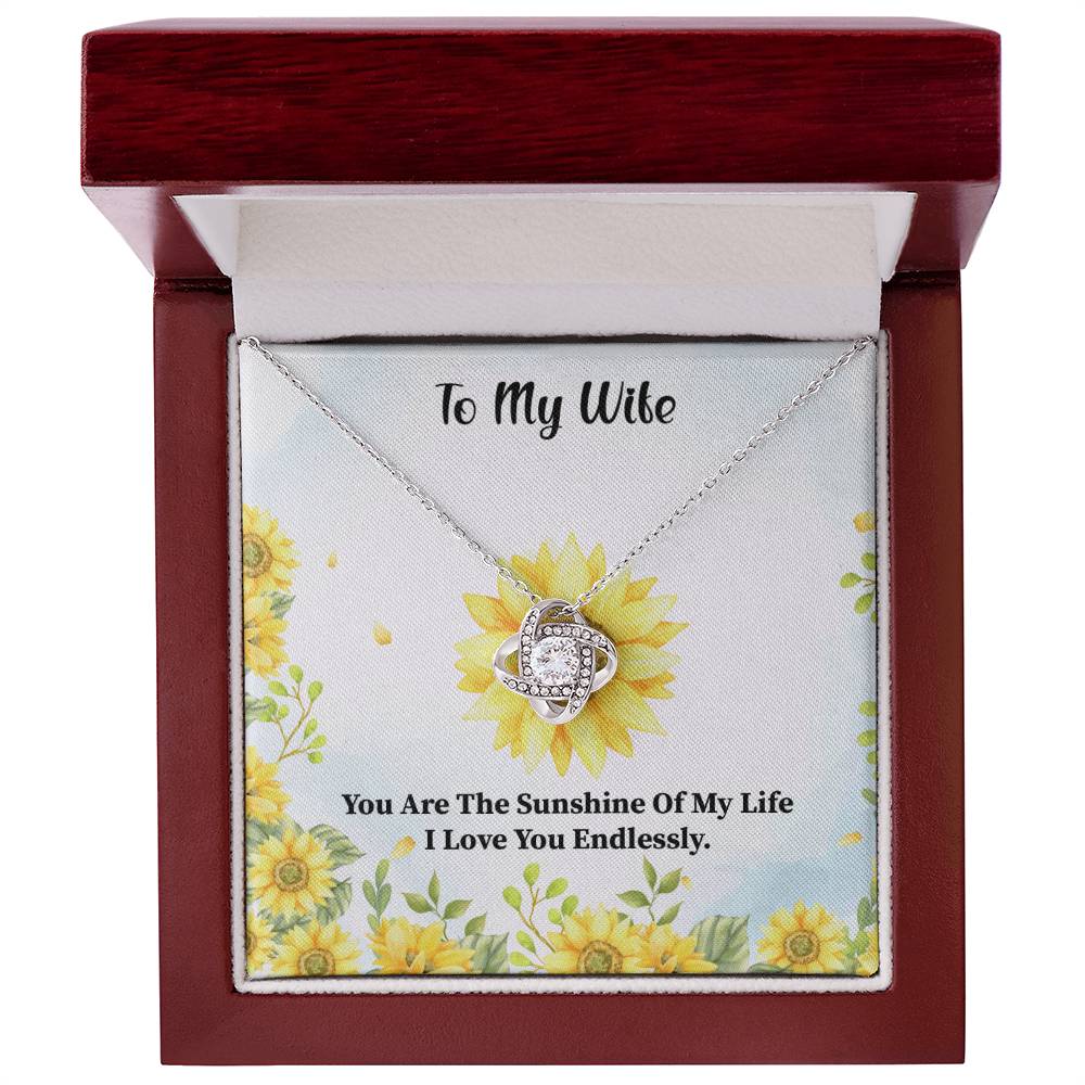 Wife Sunshine Knot Necklace - Elegant and Chic Jewelry for Your Loved One-[Heartfelt Family Gift]