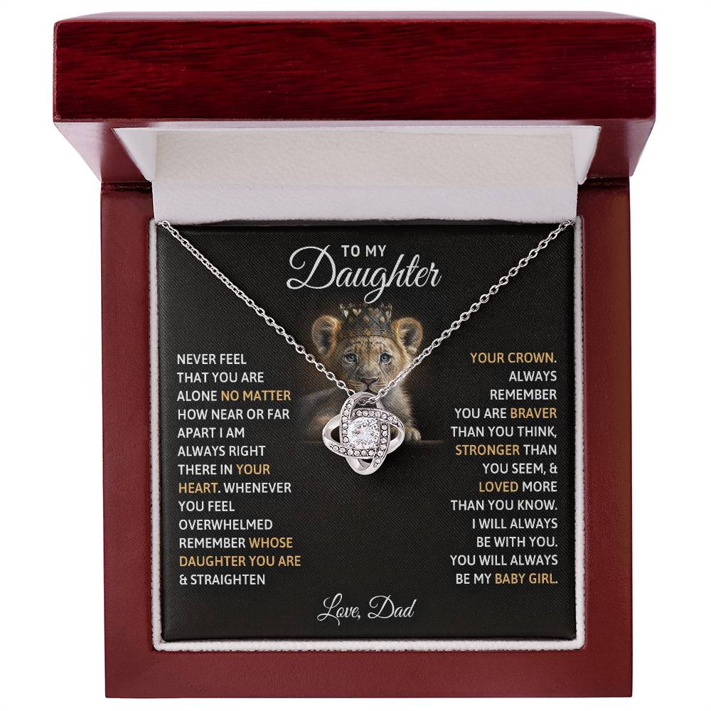 To My Daughter Baby Girl Love Knot Necklace-[Heartfelt Family Gift]