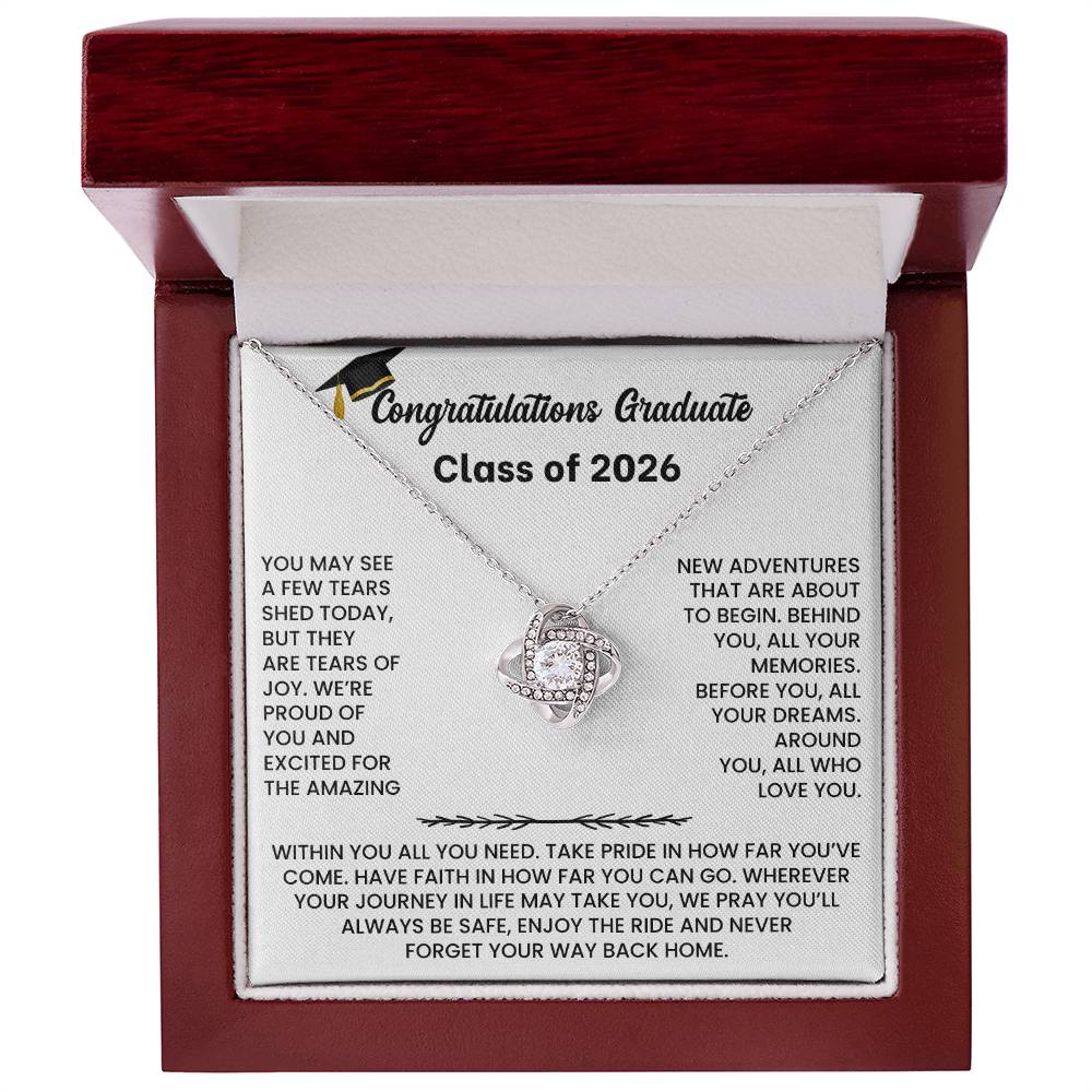 Class of 2026 Graduation Necklace Gift - Love Knot