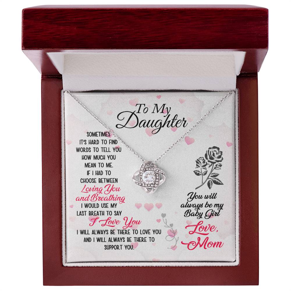 To Daughter Last Breathe Knot Necklace-[Heartfelt Family Gift]