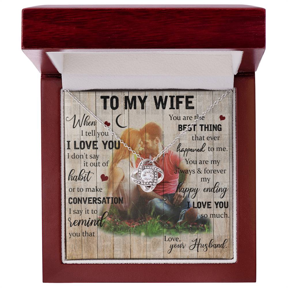 Best Wife Ever Knot Necklace - Thoughtful Gift for Spouse  Customizable Jewelry-[Heartfelt Family Gift]