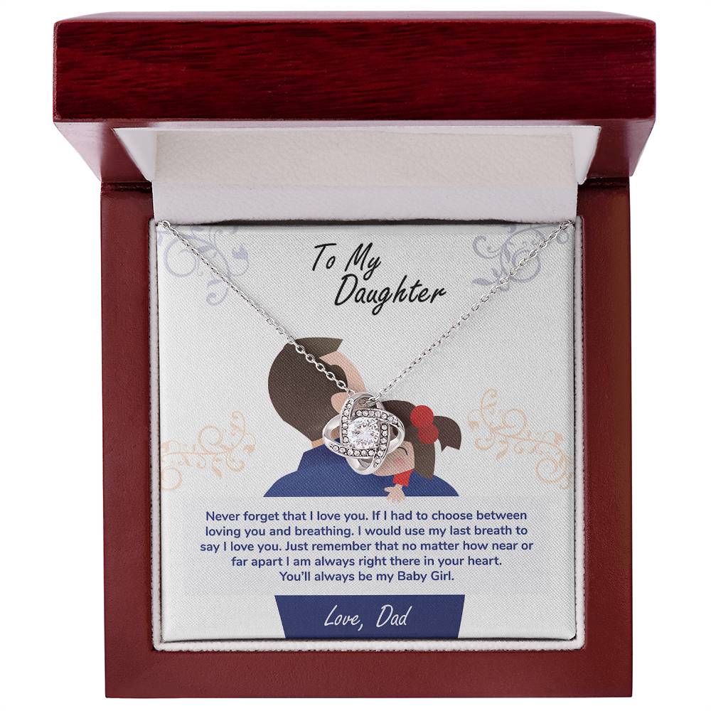 Daughter My Baby Girl Love Knot Necklace-[Heartfelt Family Gift]