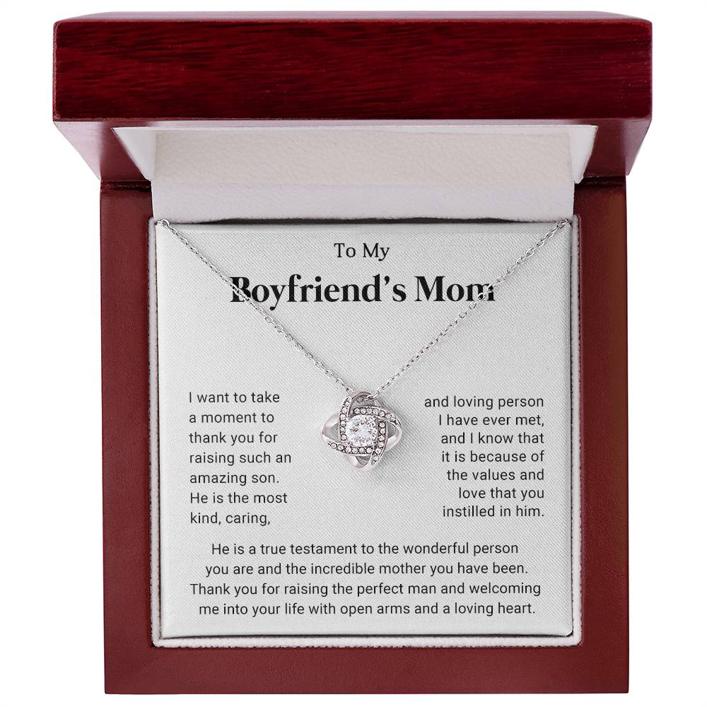 To My Boyfriend's Mom Knot Necklace Gift