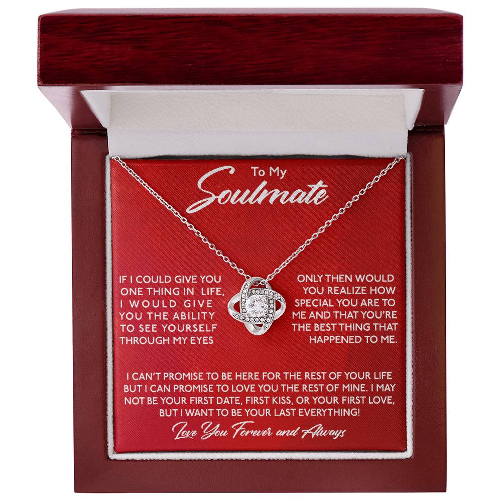 Soulmate Through My Eyes Love Knot Necklace-[Heartfelt Family Gift]