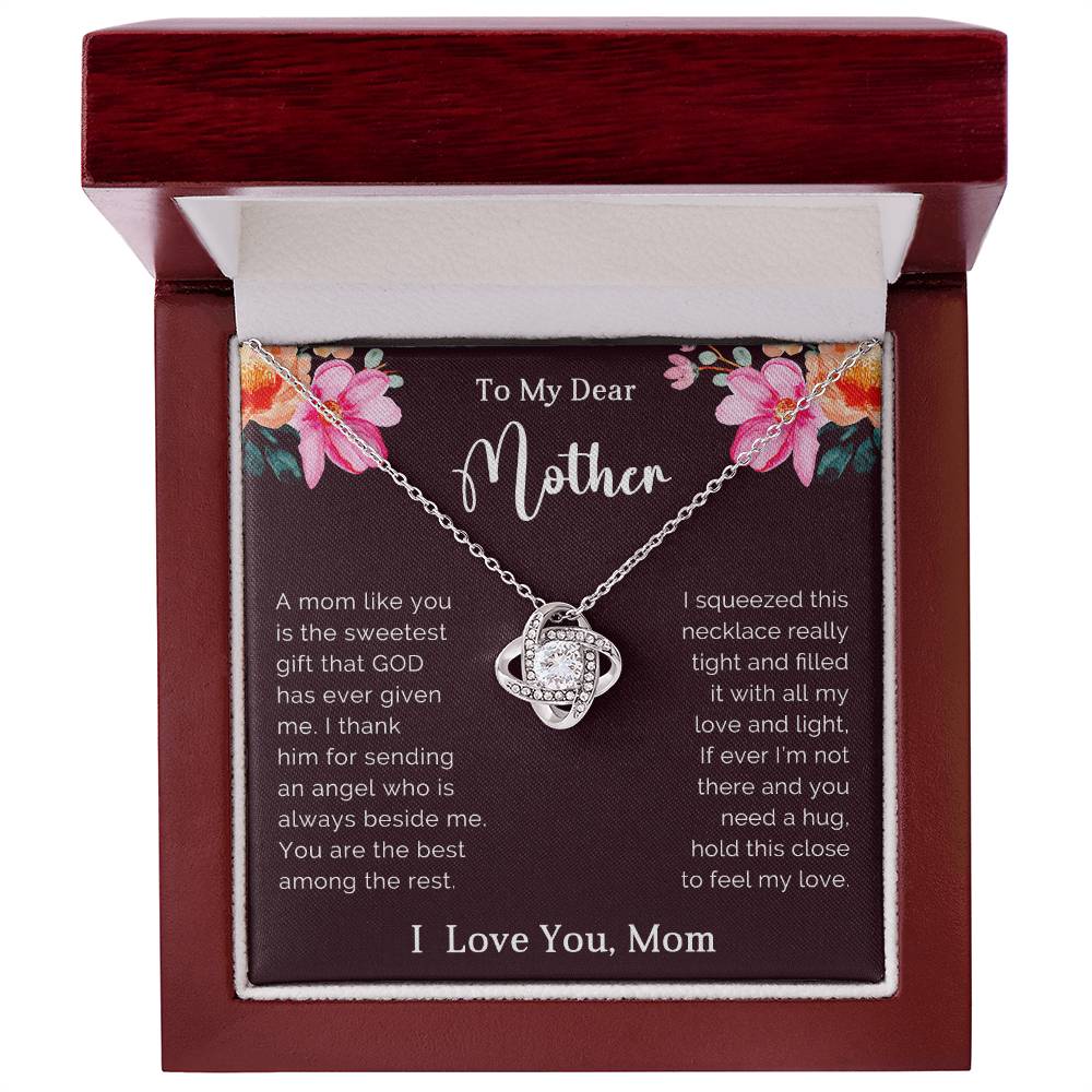 To My Mother Love Knot Necklace Gift