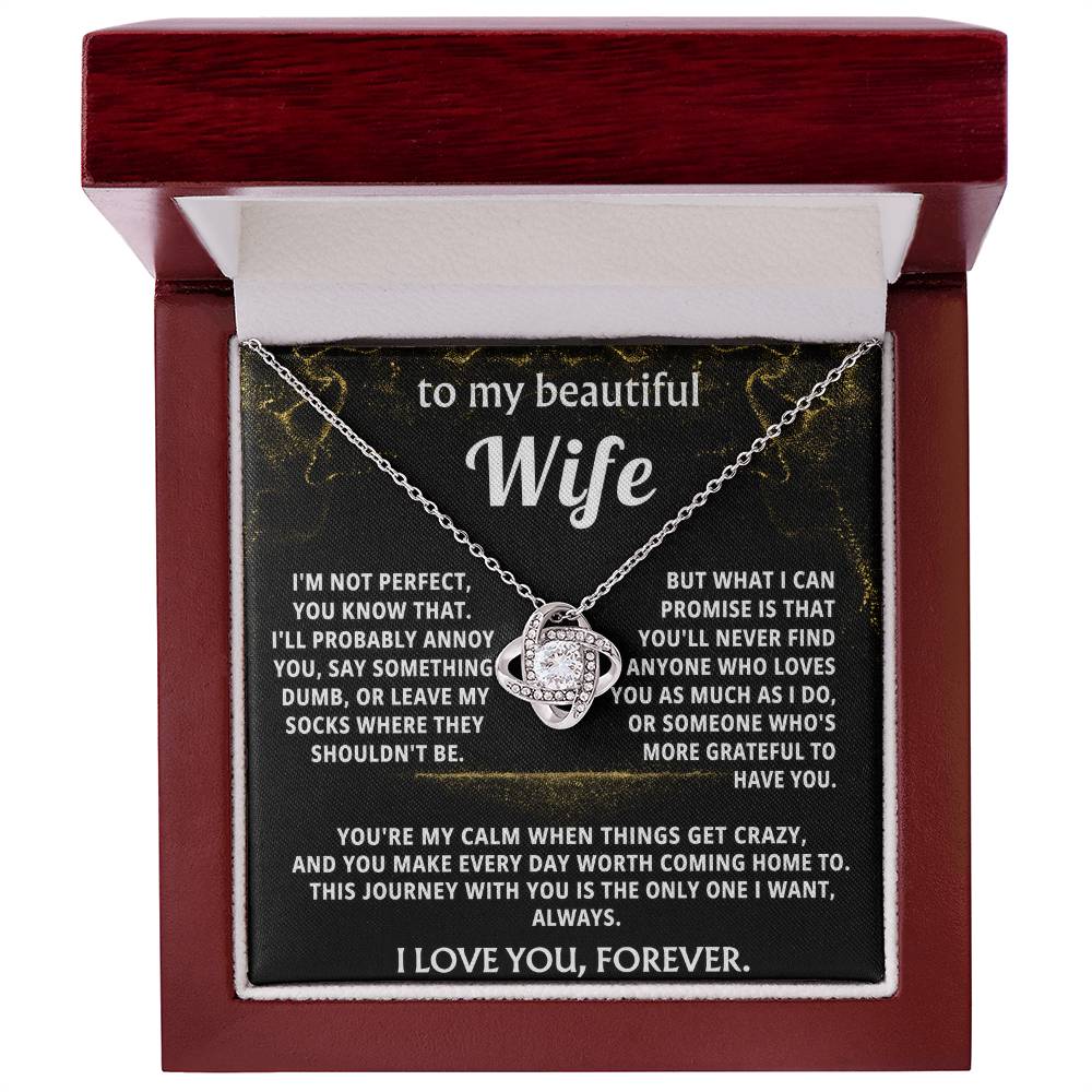 To My Wife Love Knot Necklace Gift
