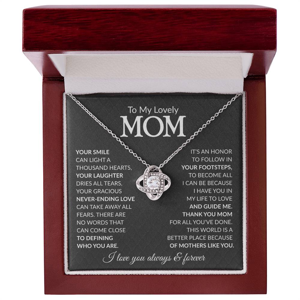 To My Loving Mom Knot Necklace