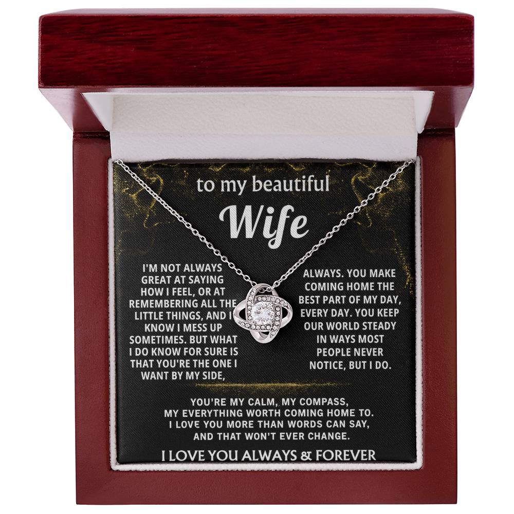 To My Wife Love Knot Necklace