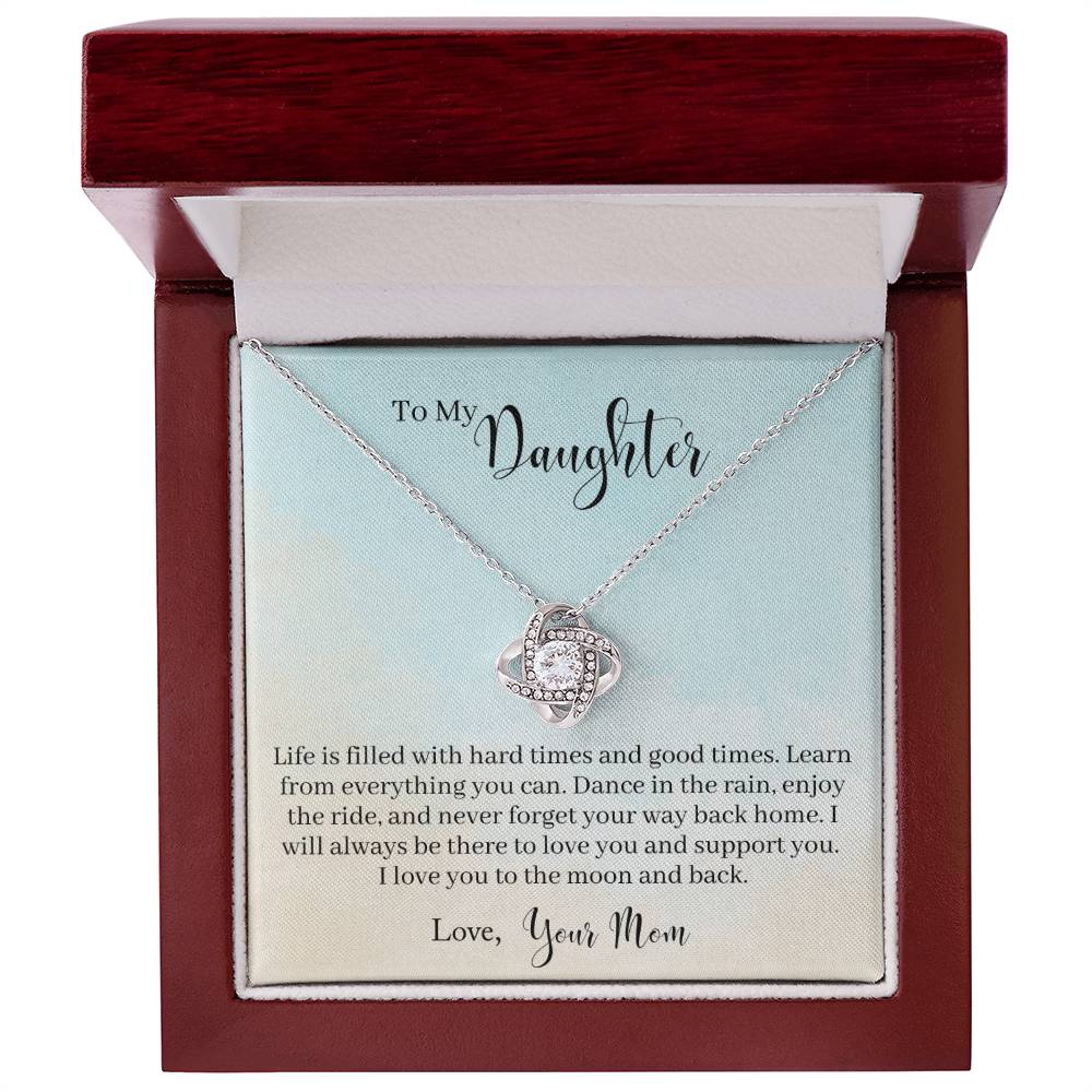 To My Daughter - Learn From Everything- Knot Necklace-[Heartfelt Family Gift]