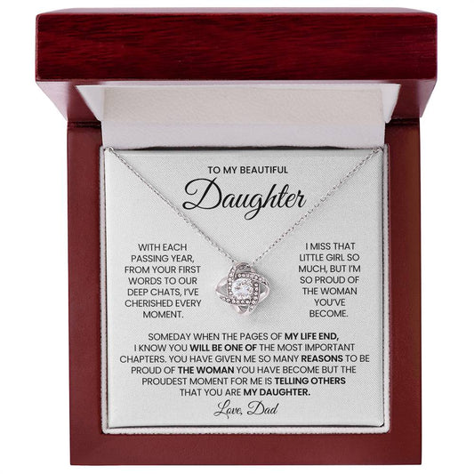 Daughter Love Knot Necklace Gift