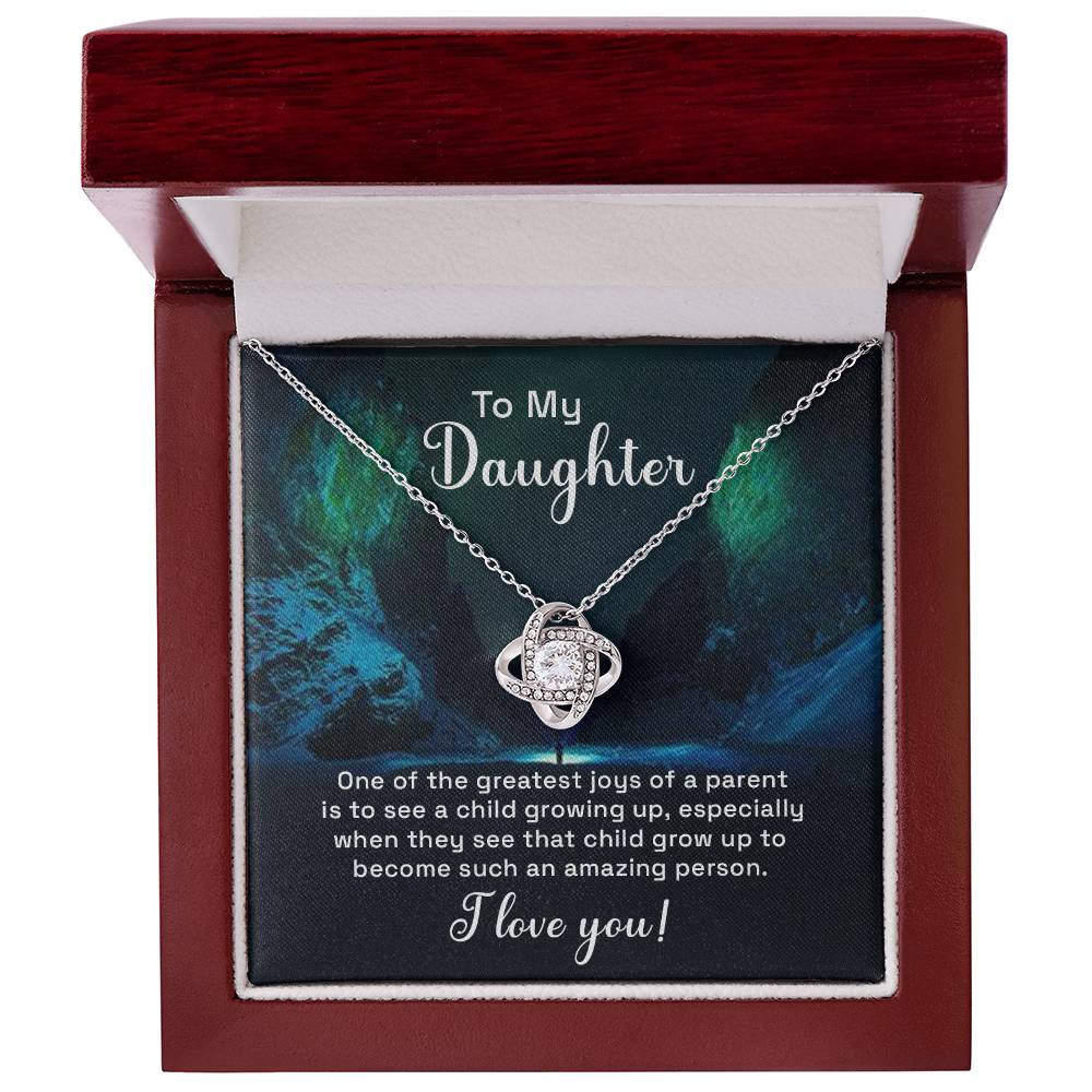 Daughter My Greatest Joy Knot Necklace-[Heartfelt Family Gift]