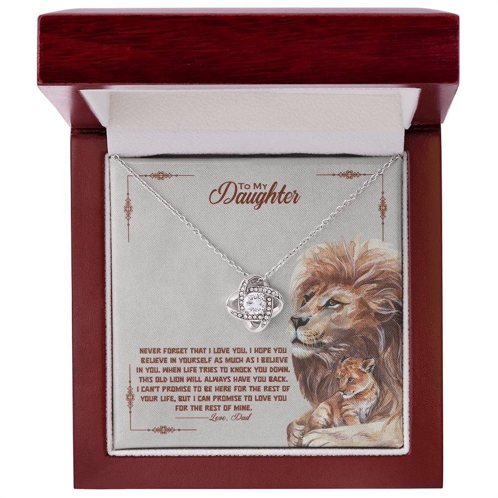 Daughter Always Have Your Back Love Knot Necklace-[Heartfelt Family Gift]
