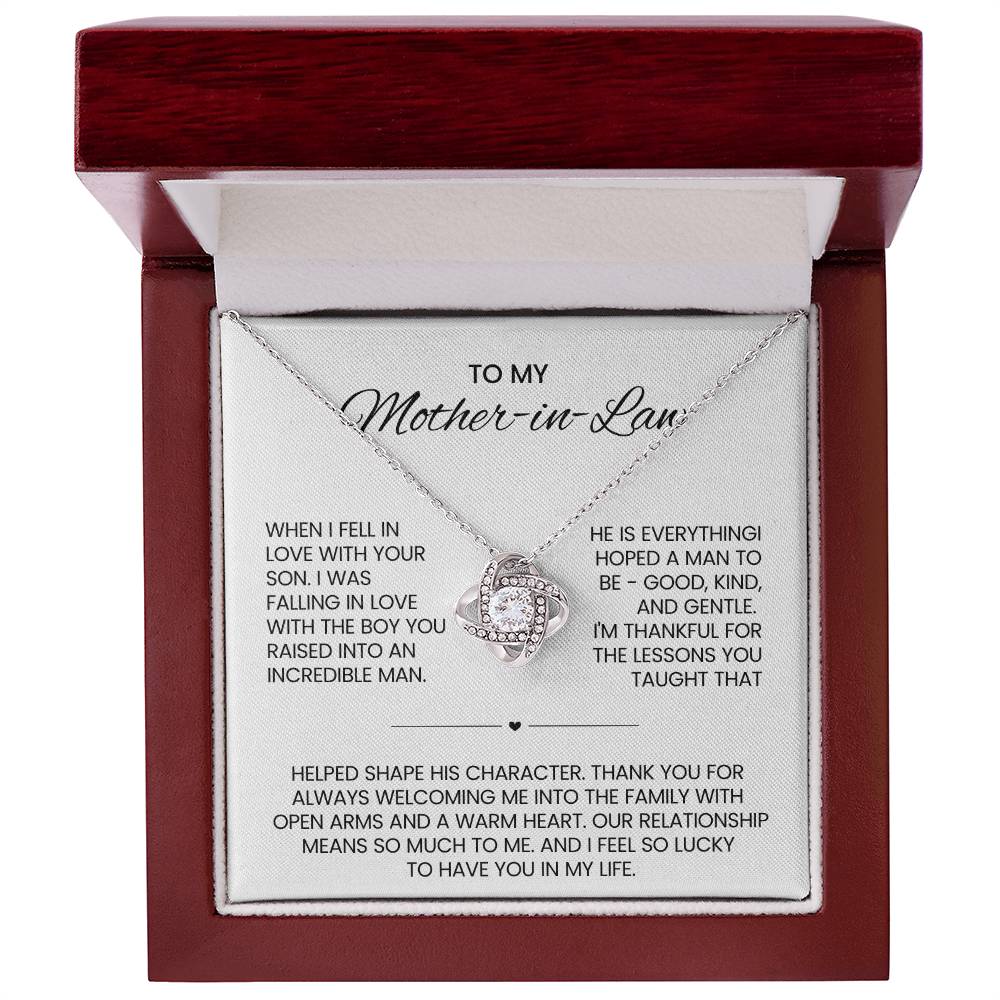 To My Mother in Law Love Knot Necklace