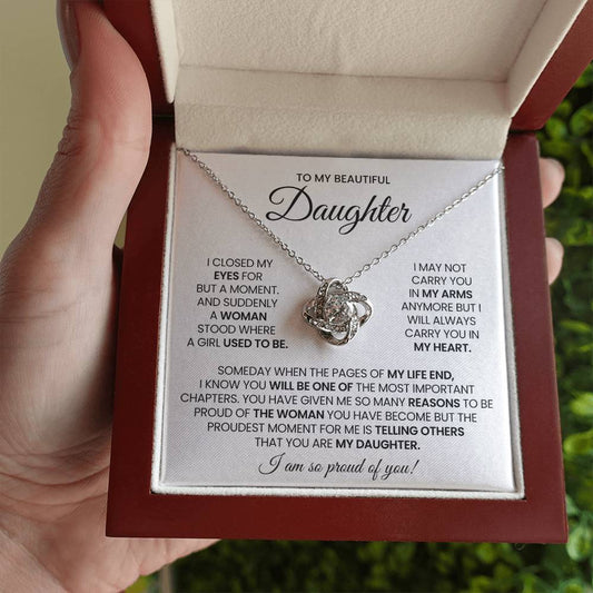 Daughter Love Knot Necklace Gift