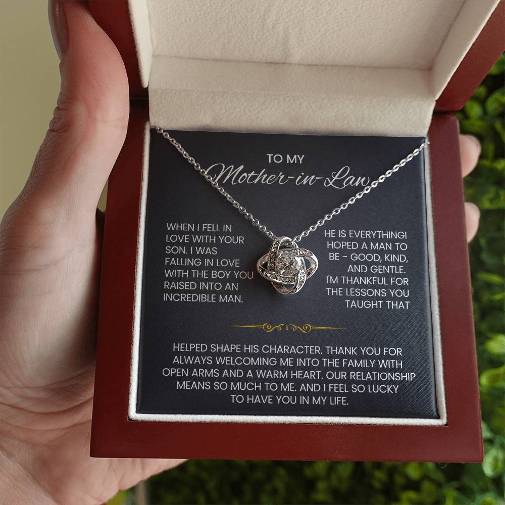 To My Mother in Law Love Knot Necklace