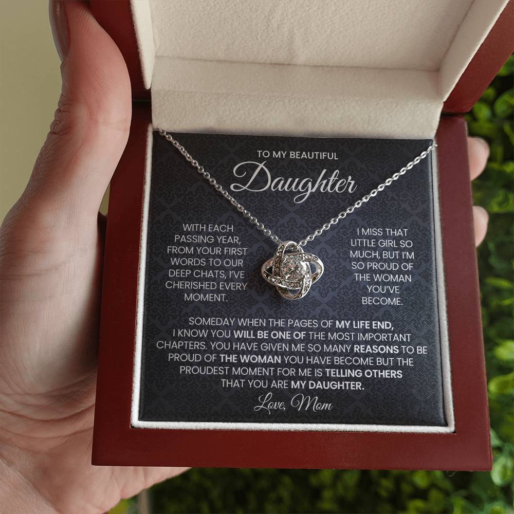 Daughter Love Knot Necklace Gift