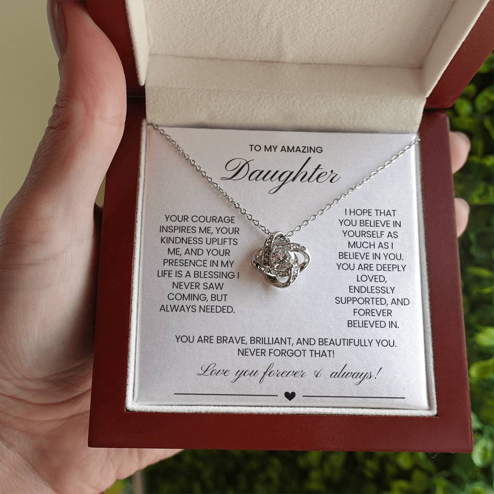 Daughter Love Knot Necklace Gift