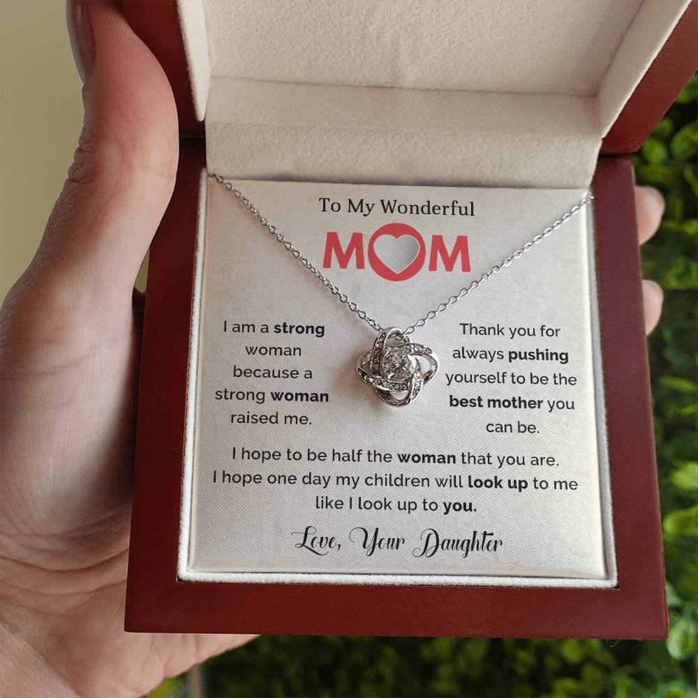 To My Amazing Mom Love Knot Necklace