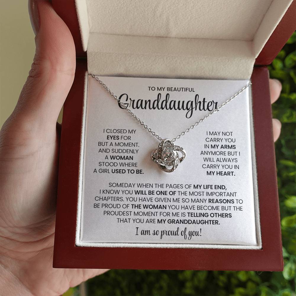 Granddaughter Love Knot Necklace Gift