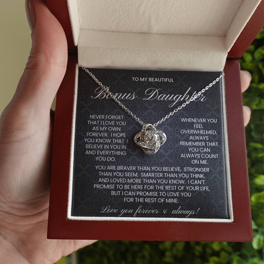 Bonus Daughter Love Knot Necklace Gift
