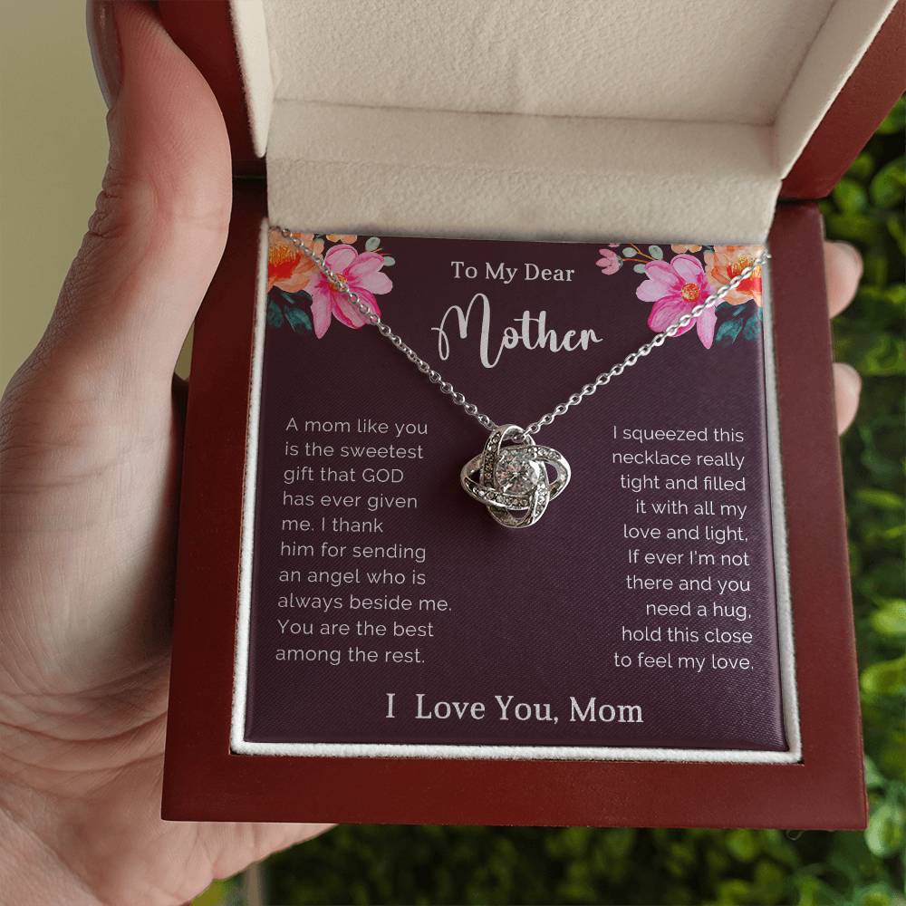 To My Mother Love Knot Necklace Gift