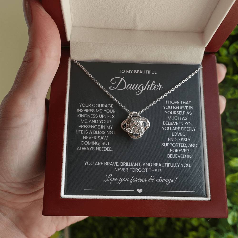 Daughter Love Knot Necklace Gift