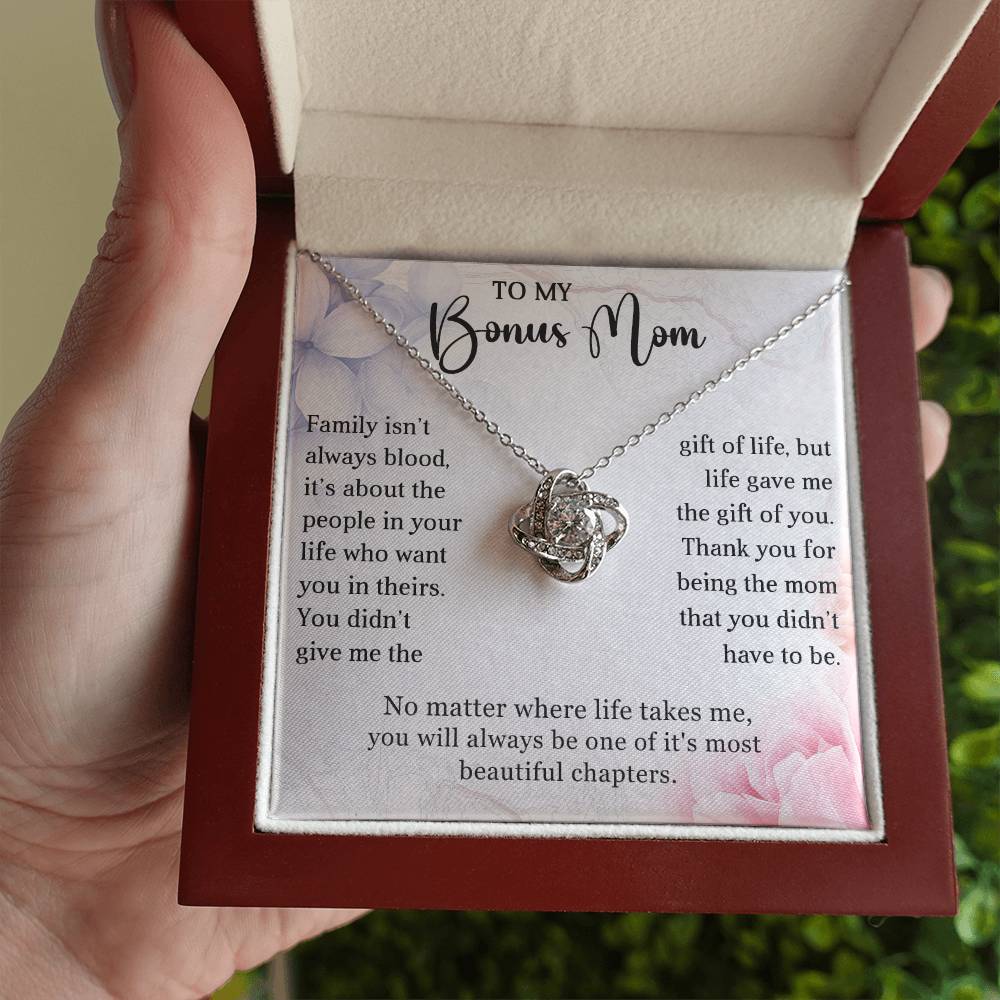 To My Bonus Mom Knot Necklace Gift