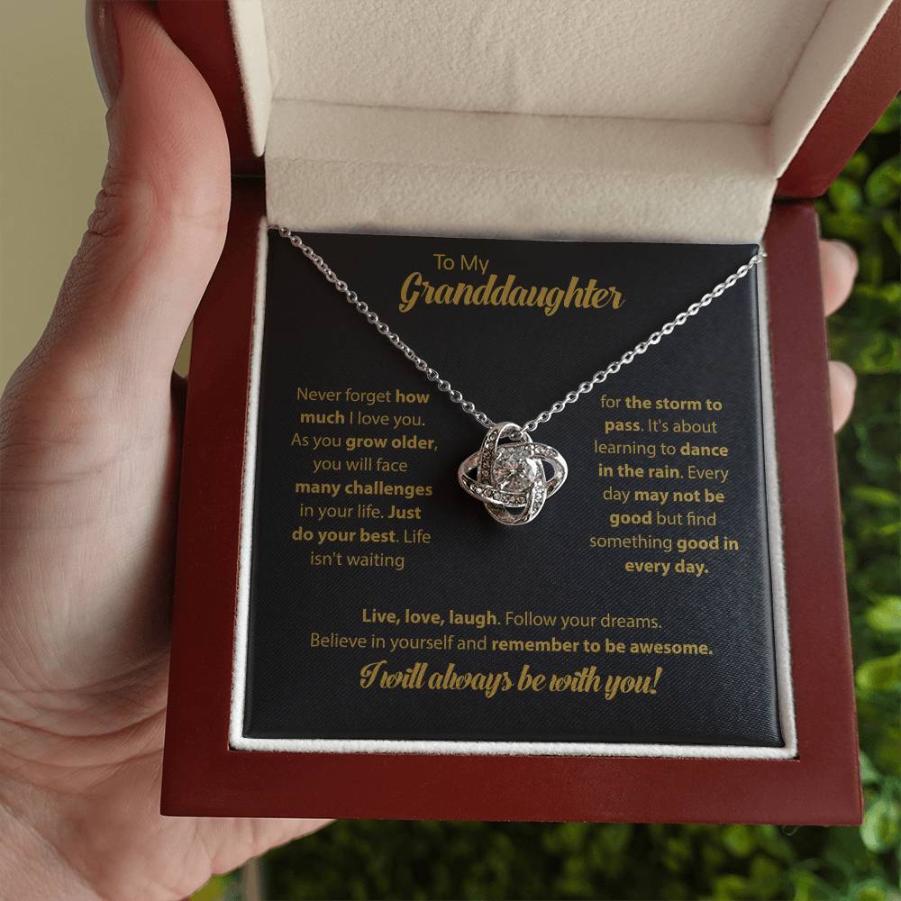 Granddaughter Love Knot Necklace Gift