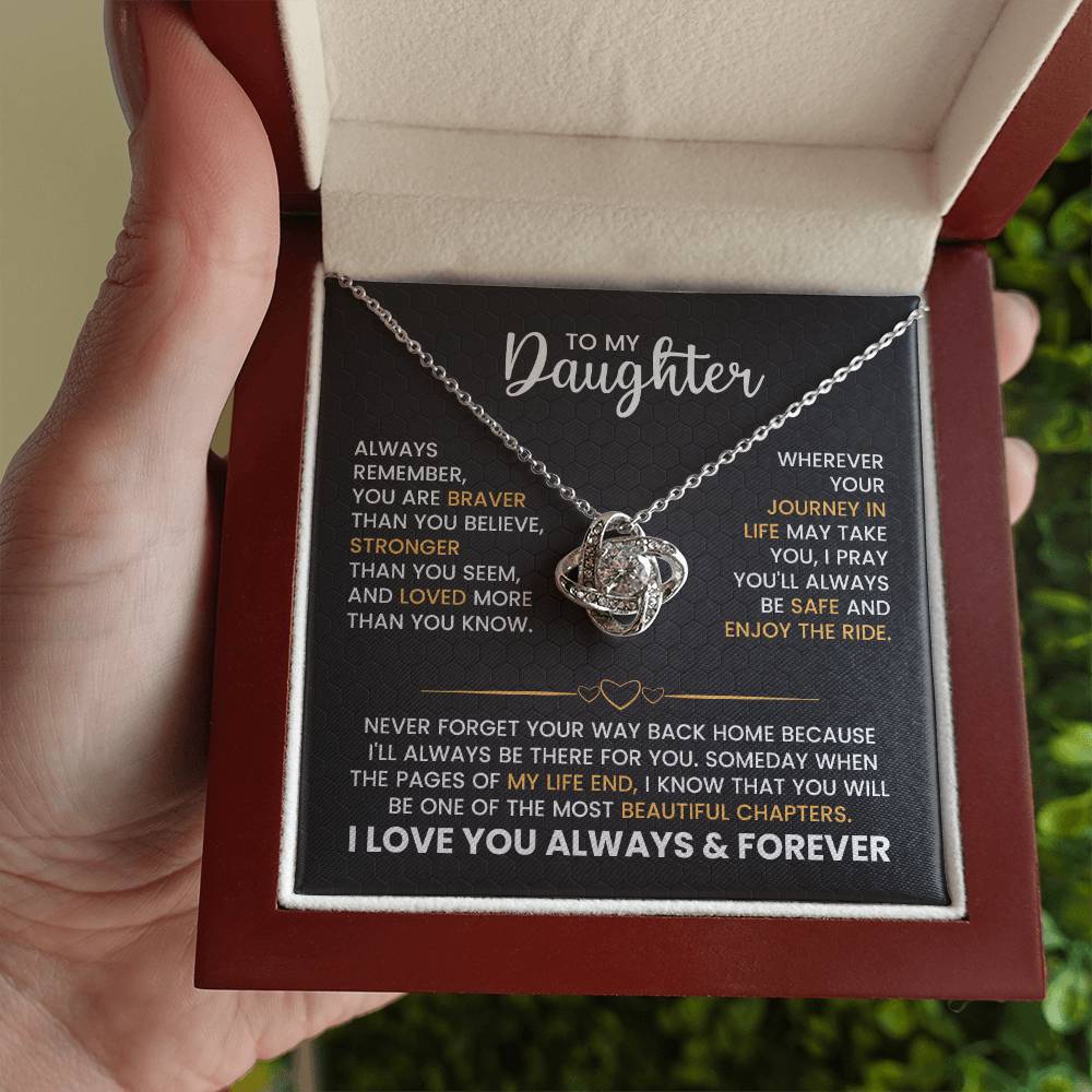Daughter Love Knot Necklace Gift