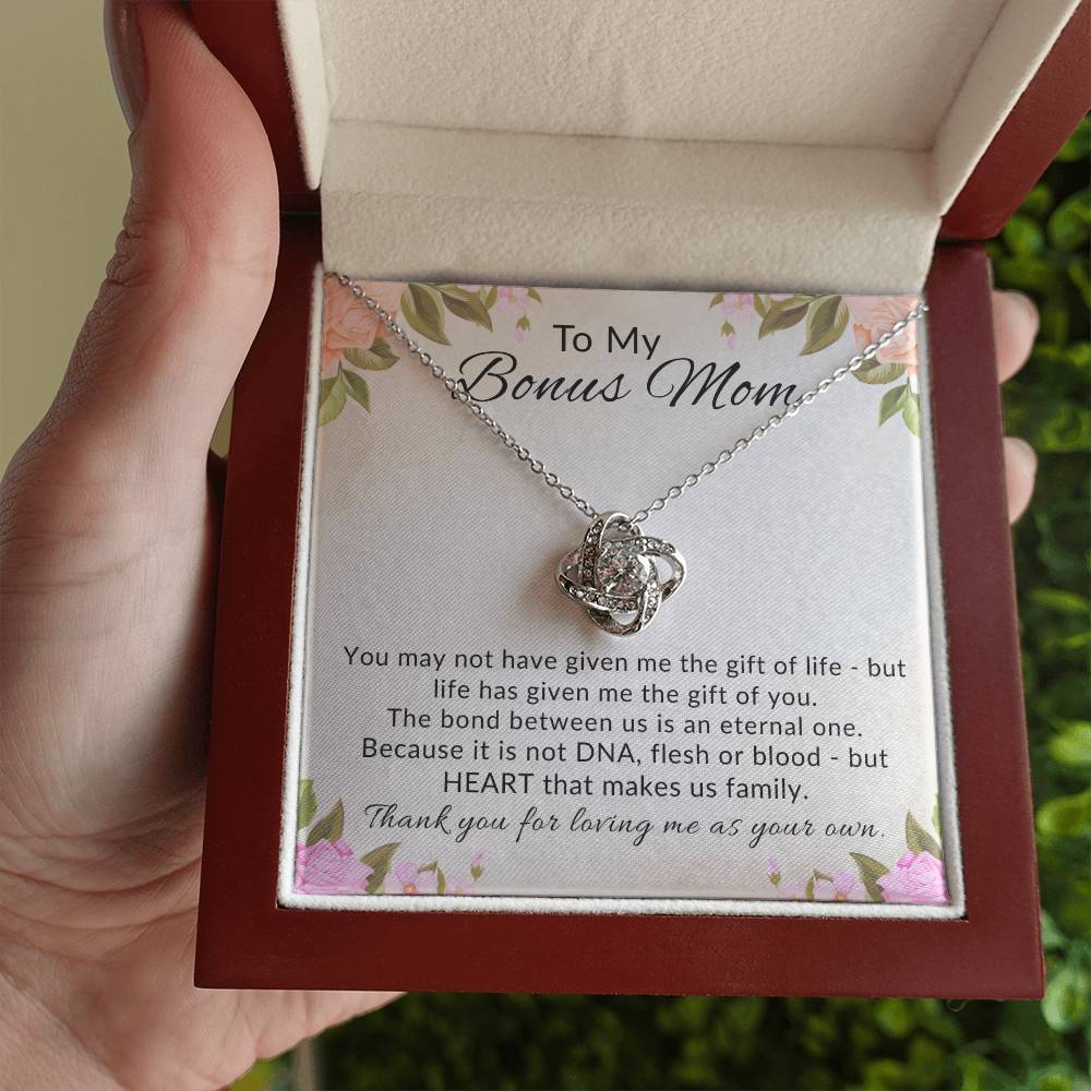 To My Bonus Mom Knot Necklace Gift from Stepdaughter