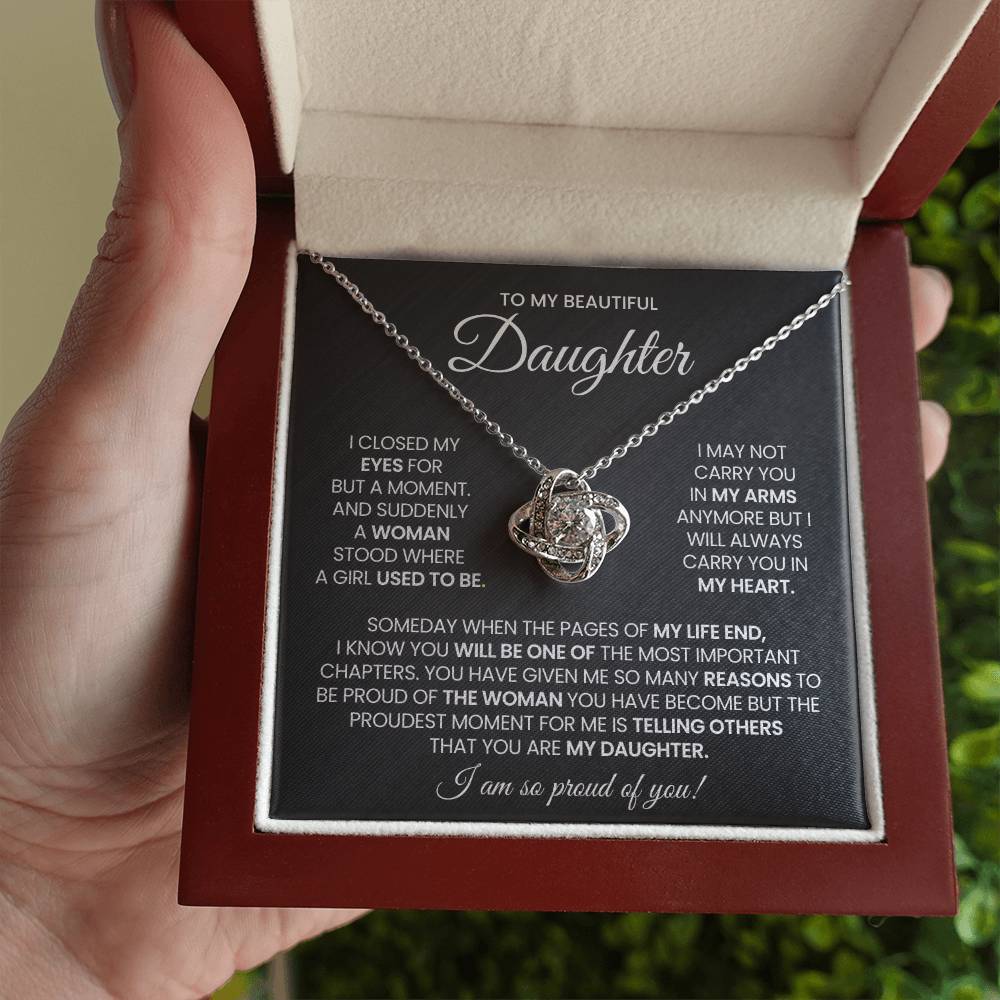 Daughter Love Knot Necklace Gift