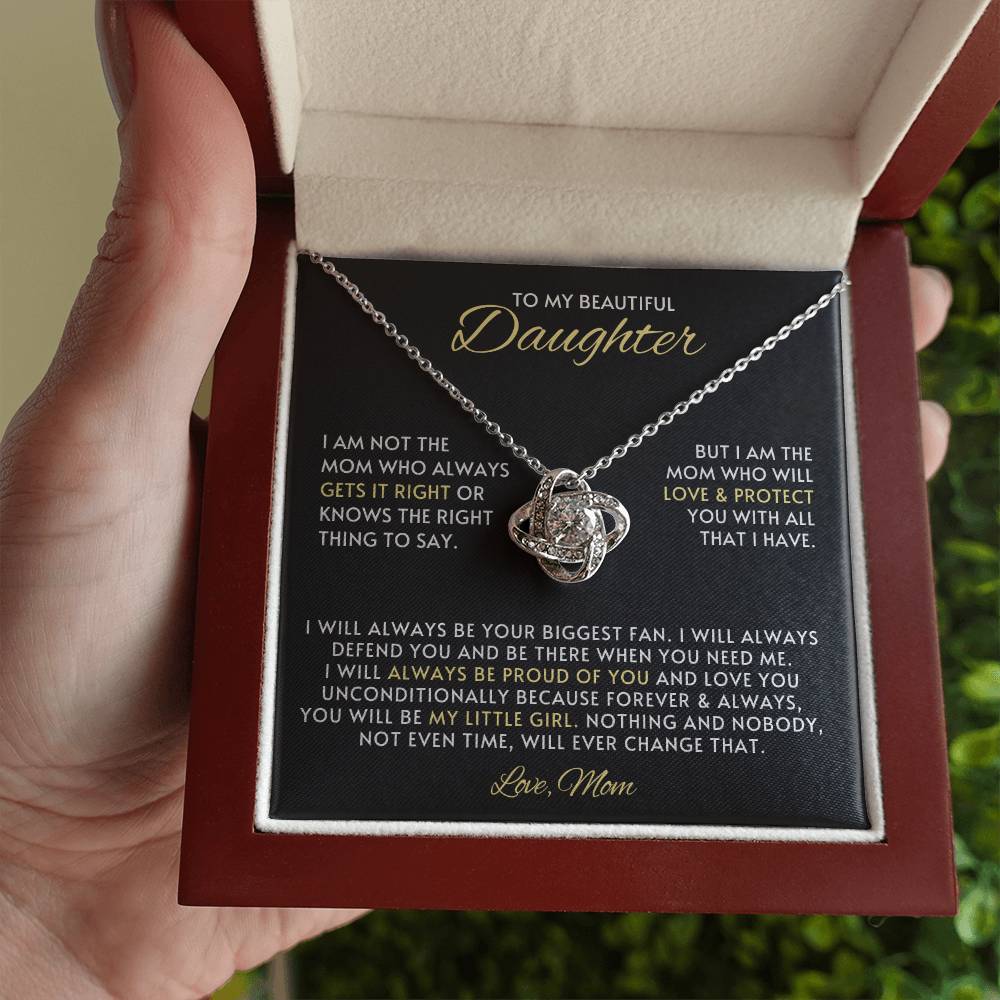 Daughter Love Knot Necklace Gift from Mom