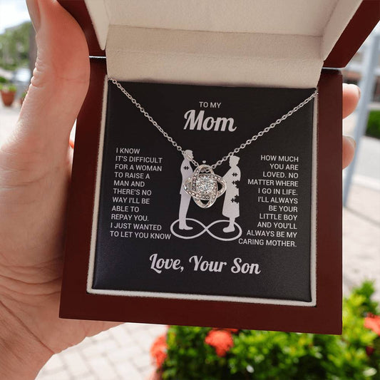To Mom from Son Knot Necklace Gift