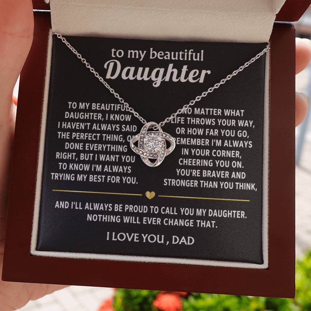 To My Beautiful Daughter, I'm always in your corner, cheering you on.