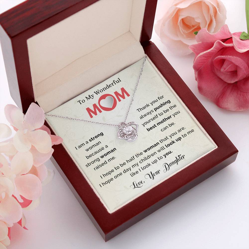 To My Amazing Mom Love Knot Necklace