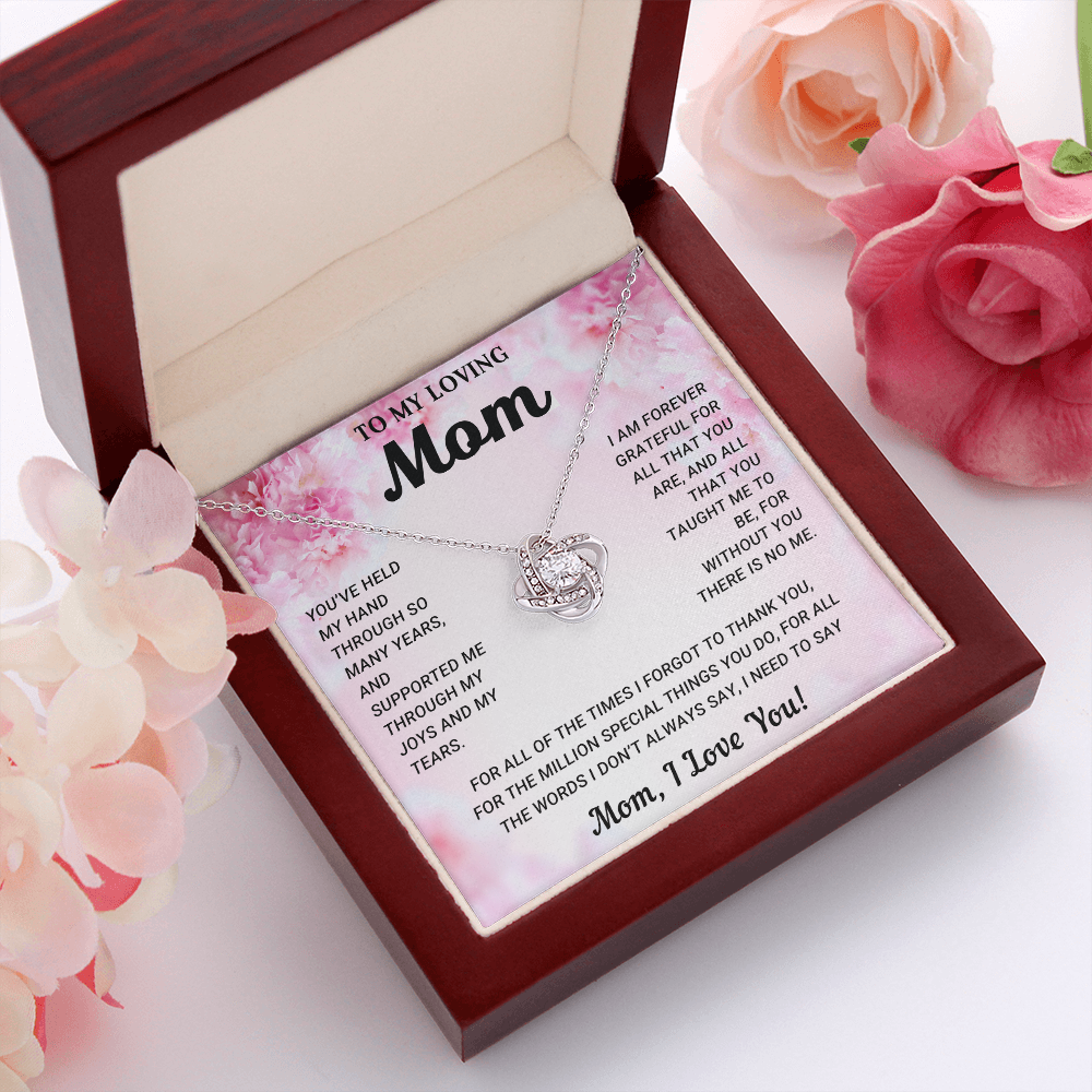 To My Mom Love Knot Necklace