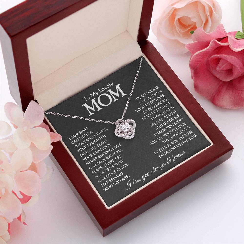 To My Loving Mom Knot Necklace
